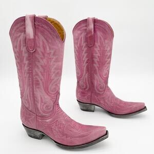 Old Gringo Women's 7.5 Nevada Pink Leather Snip Toe Western Cowgirl Boots